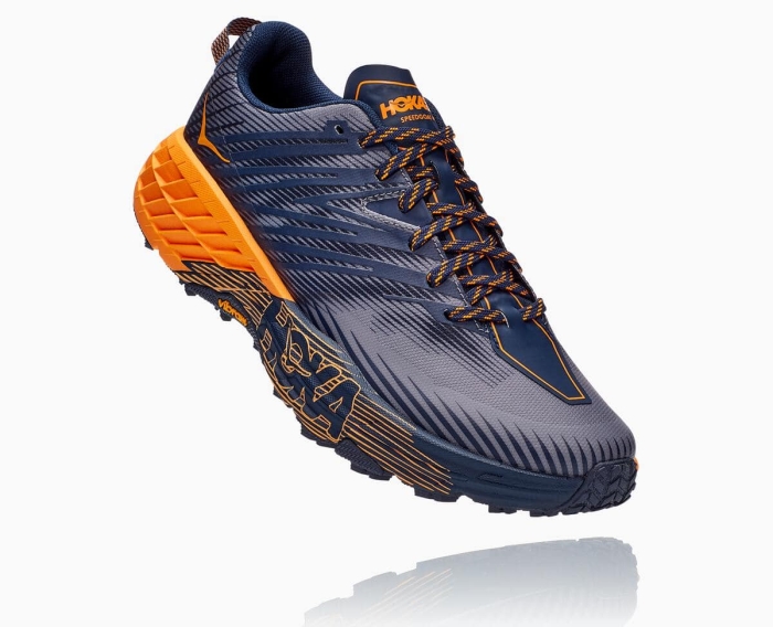 Hoka Terrengsko Nettbutikk - HOKA ONE ONE Speedgoat 4 Wide Herre Marineblå [NO-93MOPQ]